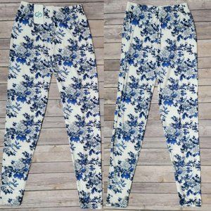 OS Infinity Raine White High Rise Floral Leggings